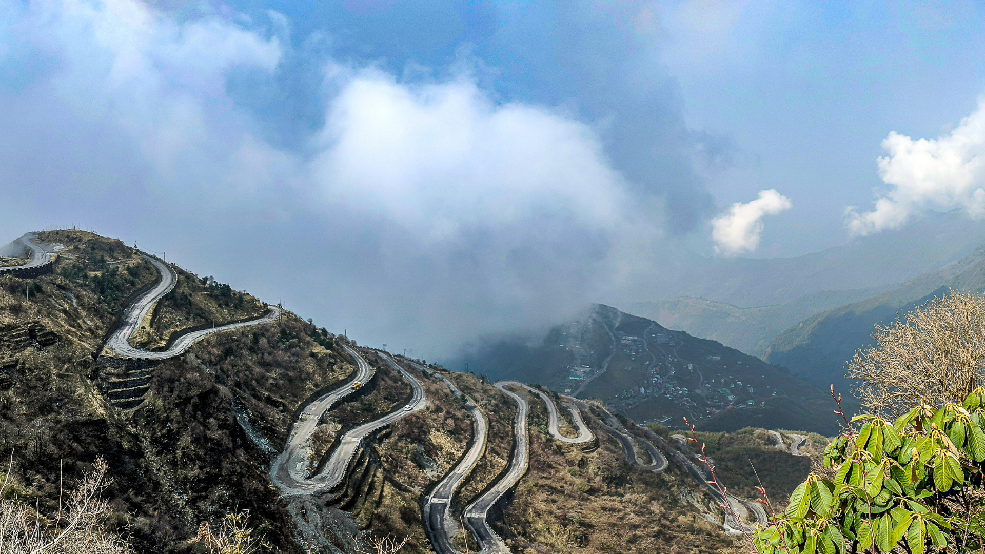 3-level zigzag road in Sikkim 3-level zigzag road in Sikkim