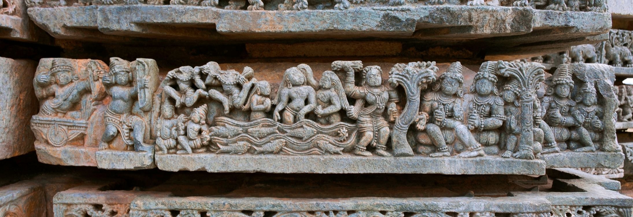 Bas-relief depicting a scene of Mahabharata