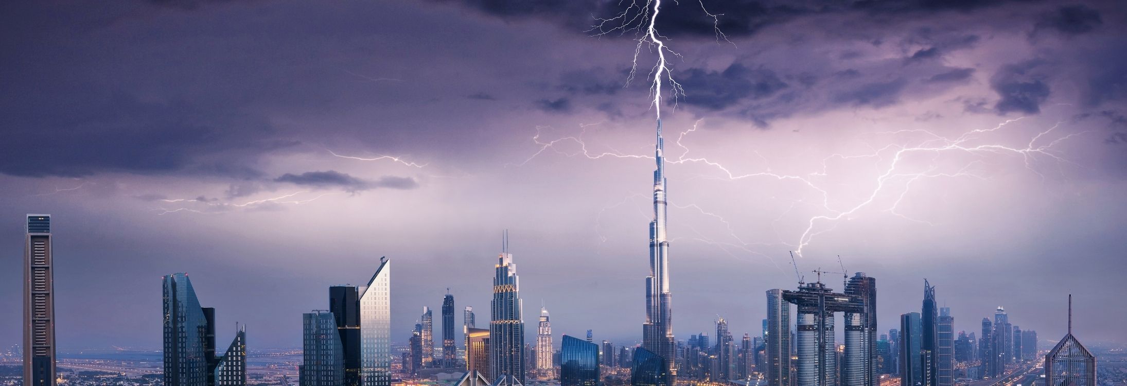 Pictures of famous buildings struck by lightning